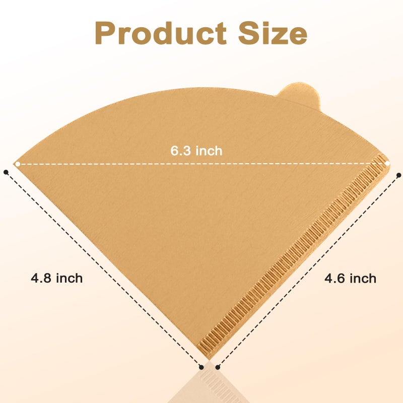 Dingkei Coffee Filters, Cone Coffee Filters Size 02, 1-4 Cups, 200 Count, 2 Cone Filter For Pour Over And Drip Coffee Maker, Natural Brown Unbleached - Image 2